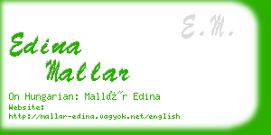 edina mallar business card